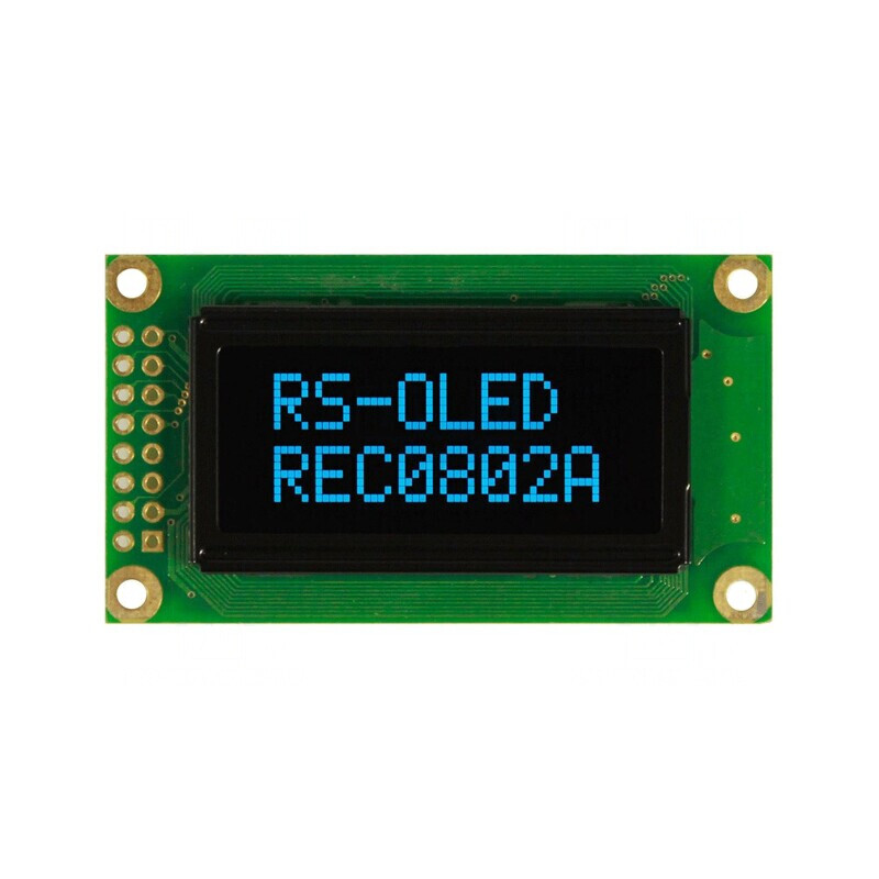 Afișaj OLED Alfanumeric 8x2 58x32x10mm Albastru 16 PIN | Electronic-mag.ro | Componente Electronice