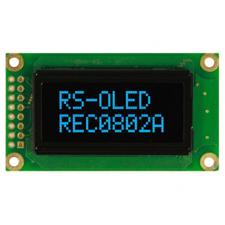 Afișaj OLED Alfanumeric 8x2 58x32x10mm Albastru 16 PIN | Electronic-mag.ro | Componente Electronice