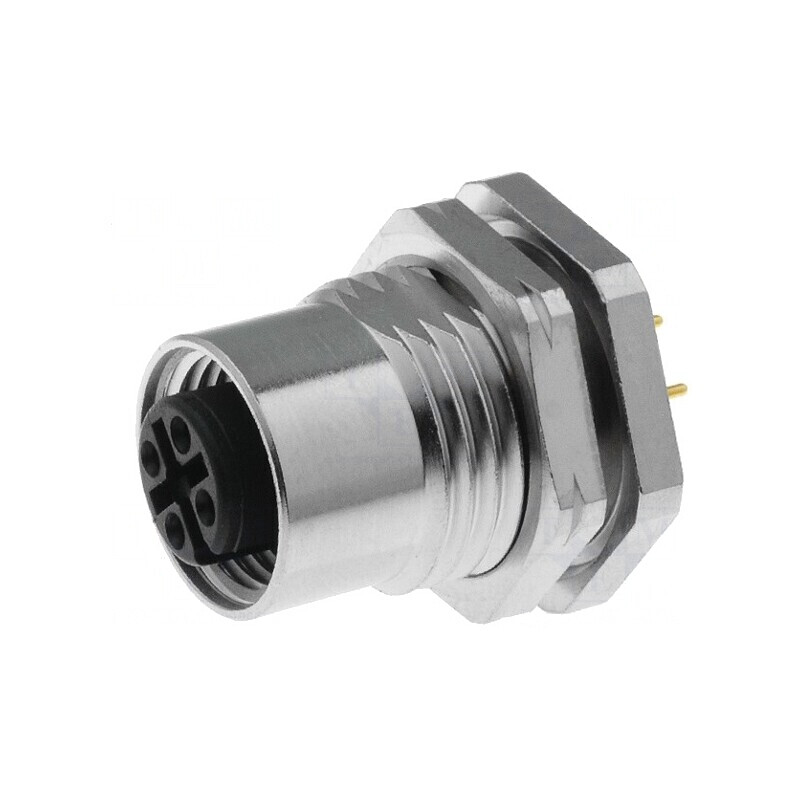 Soclu M12 4-Pin Mamă Filet PG9 | Electronic-mag.ro | Componente Electronice