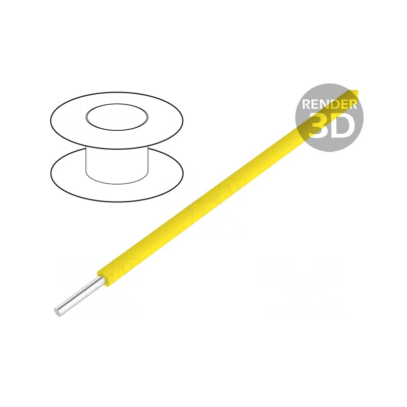 Cablu sârmă Cu 30AWG PVDF galben 50m | Electronic-mag.ro | Componente Electronice