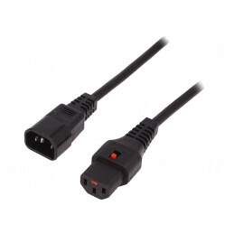 Cablu de Alimentare 2m cu Blocare IEC LOCK C13-C14 | Electronic-mag.ro | Componente Electronice
