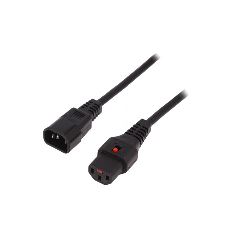 Cablu de Alimentare 2m cu Blocare IEC LOCK C13-C14 | Electronic-mag.ro | Componente Electronice