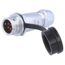 Mufă SF12 Tată 4 PIN IP67 5A 200V Lipire pe Cablu | Electronic-mag.ro | Componente Electronice