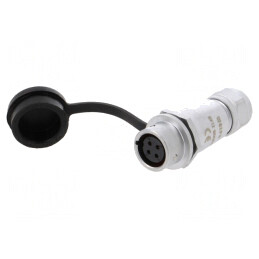 Mufă SF12 Mamă 4 PIN IP67 5A 200V Lipire Pe Cablu | Electronic-mag.ro | Componente Electronice