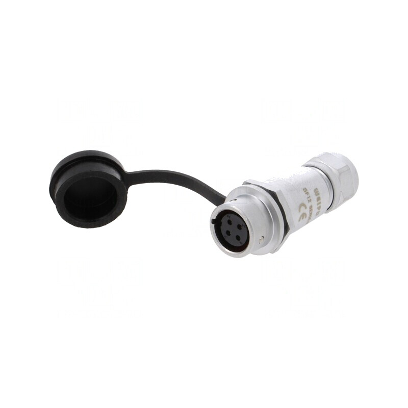 Mufă SF12 Mamă 4 PIN IP67 5A 200V Lipire Pe Cablu | Electronic-mag.ro | Componente Electronice