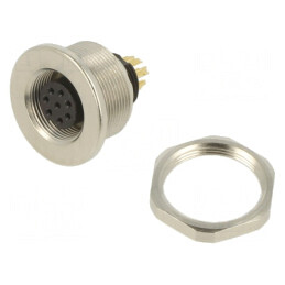 Conector M9 Mamă Aurit 125V IP67 8 PIN Drept | Electronic-mag.ro | Componente Electronice