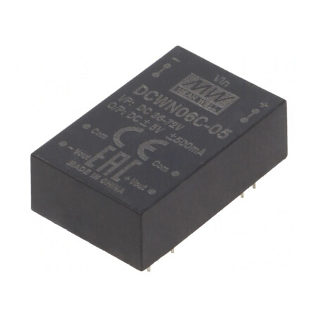Convertor DC/DC 6W 36-72V la 5V/-5V DIP24 | Electronic-mag.ro | Componente Electronice