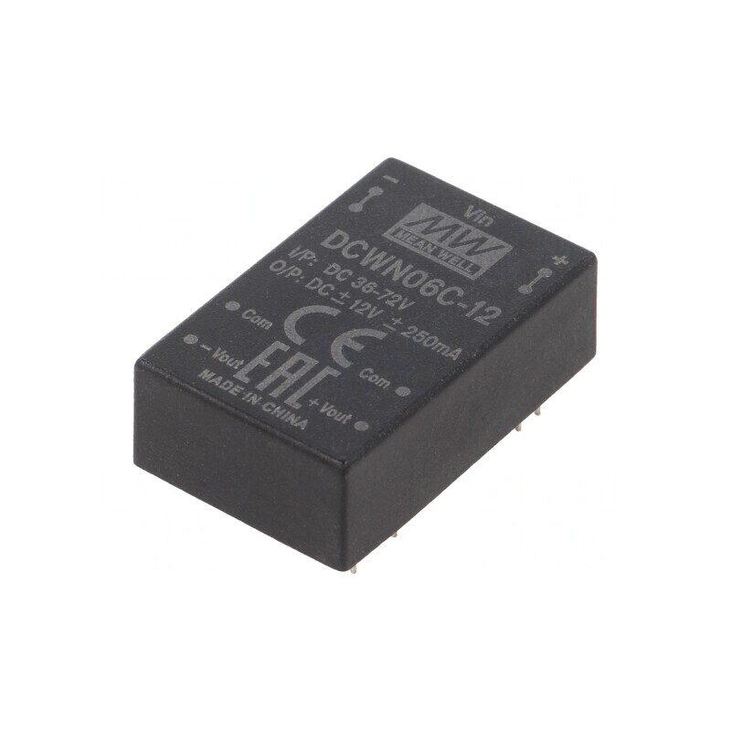 Convertor DC/DC 6W 36-72V la 12V și -12V THT | Electronic-mag.ro | Componente Electronice