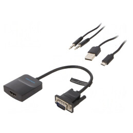 Convertor HDMI 1.4, 0,15m, Negru