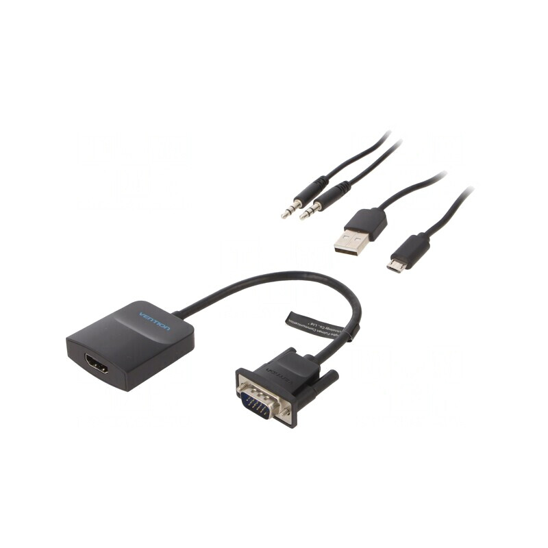 Convertor HDMI 1.4, 0,15m, Negru