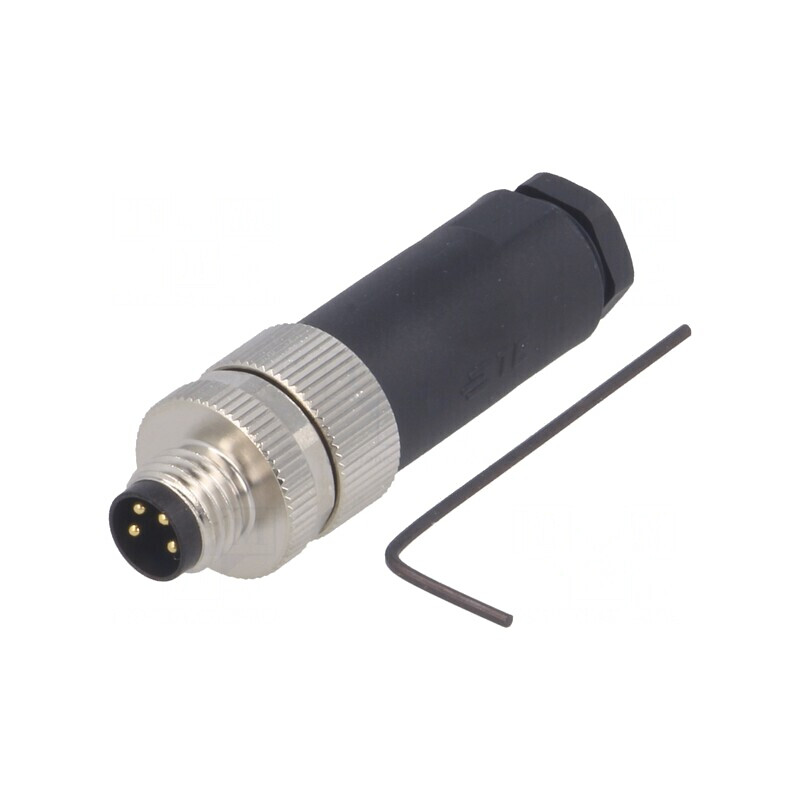 Conector M8 4-Pin Drept IP67 | Electronic-mag.ro | Componente Electronice