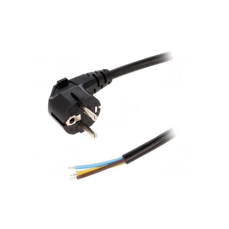 Cablu de Alimentare 5m Negru CEE 7/7 în Unghi | Electronic-mag.ro | Componente Electronice