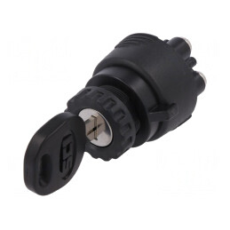 Întrerupător cu Cheie 3 Pos. Ø22mm 30° | Electronic-mag.ro | Componente Electronice