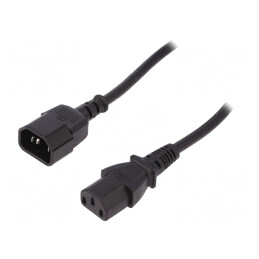 Cablu Prelungitor IEC C13-C14 5m Negru 10A 250V | Electronic-mag.ro | Componente Electronice