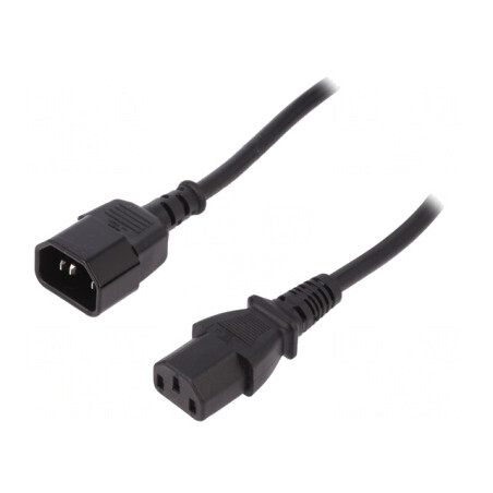 Cablu Prelungitor IEC C13-C14 5m Negru 10A 250V | Electronic-mag.ro | Componente Electronice