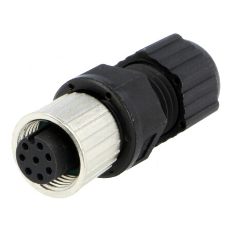 Mufă M12 PIN 8 Mamă pe Cablu IP68 | Electronic-mag.ro | Componente Electronice