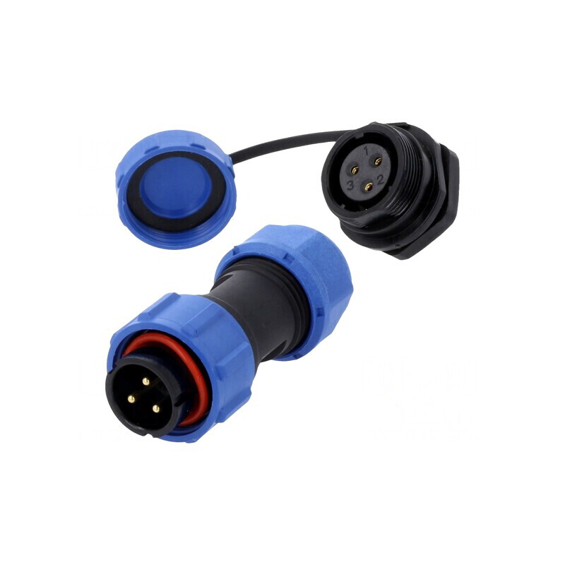 Conector Circular Tată Mamă 3 PIN 3A IP67 500V Lipire | Electronic-mag.ro | Componente Electronice