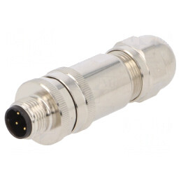 Mufă M12 4-PIN Ethernet IP67 Drept 250V | Electronic-mag.ro | Componente Electronice
