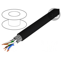 Cablu Ethernet Flexibil Alpha Essential S/FTP 7 Cu PUR Negru
