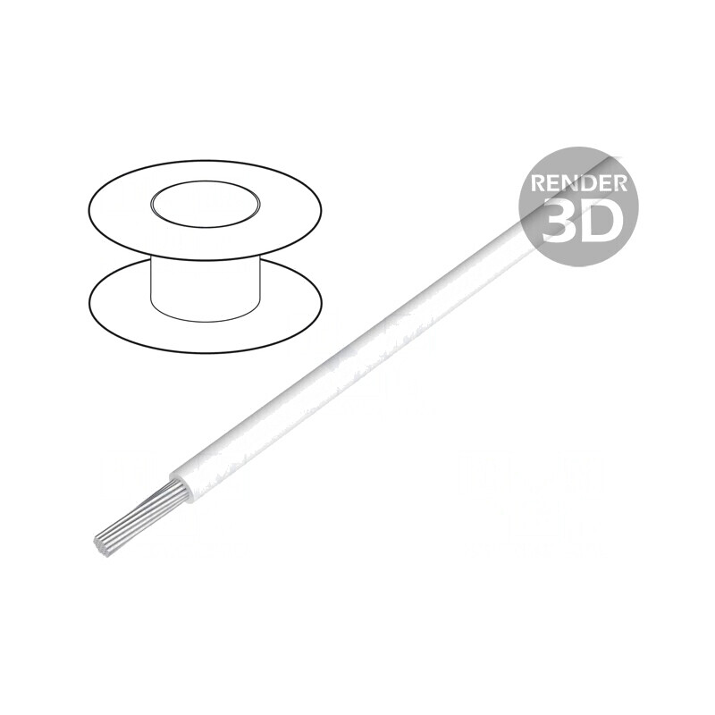 Cablu HookUp Wire litat PTFE alb 24AWG 305m | Electronic-mag.ro | Componente Electronice