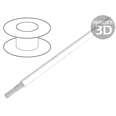 Cablu HookUp Wire litat PTFE alb 24AWG 305m | Electronic-mag.ro | Componente Electronice