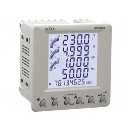 Aparat de măsură: parametri de reţea | pe panou | LCD | Imax: 6A | MFM384-C-CU-G-ROHS