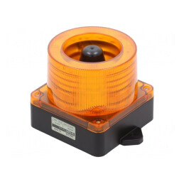 Semnalizator LED Ambră Luminos și Acustic 10-30VDC IP66 | Electronic-mag.ro | Componente Electronice