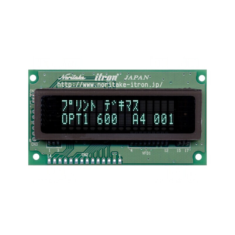 Afișaj VFD 16x2 Alfanumeric 4.759mm 350cd/m2 | Electronic-mag.ro | Componente Electronice
