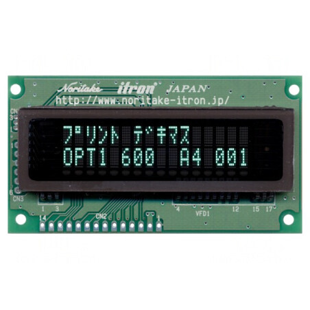 Afișaj VFD 16x2 Alfanumeric 4.759mm 350cd/m2 | Electronic-mag.ro | Componente Electronice