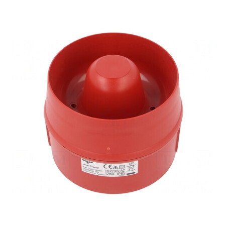 Semnalizator Acustic Roșu 230V 107dB IP65 | Electronic-mag.ro | Componente Electronice