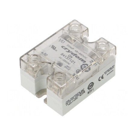 Releu semiconductor 50A 1-fazat 90-280VAC 48-660VAC | Electronic-mag.ro | Componente Electronice