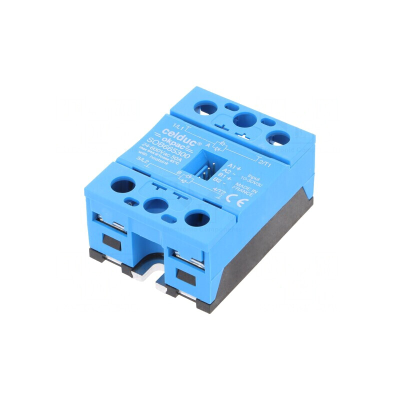 Releu Semiconductor 50A 2-Fazat 10-30VDC 24-600VAC | Electronic-mag.ro | Componente Electronice
