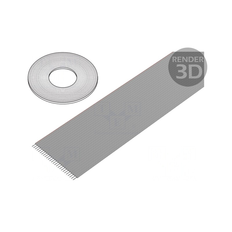 Cablu bandă 1,27mm Cu 26AWG neecranat PVC 100FT | Electronic-mag.ro | Componente Electronice