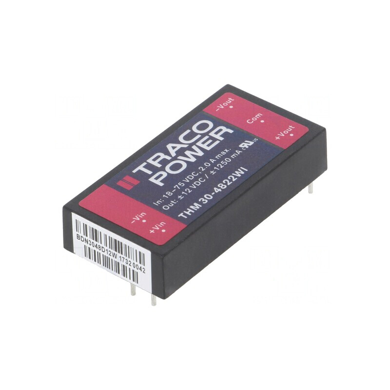 Convertor DC/DC 30W 18-75V la 12V/-12V THM 30-4822WI | Electronic-mag.ro | Componente Electronice Convertor DC/DC 30W 18-75V la 12V/-12V THM 30-4822WI | Electronic-mag.ro | Componente Electronice