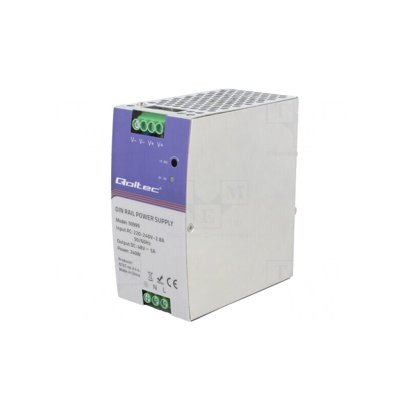 Alimentator Pulsatoriu Șină DIN 240W 48VDC 5A IP20 | Electronic-mag.ro | Componente Electronice