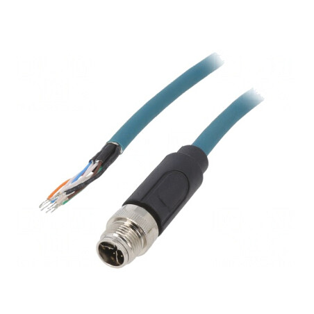 Mufă M12 8 PIN tată IP67 2m | Electronic-mag.ro | Componente Electronice