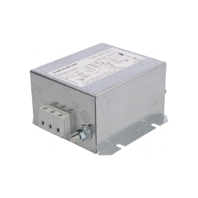 Filtru anti-interferențe trifazic 6A 106x100x58mm | Electronic-mag.ro | Componente Electronice