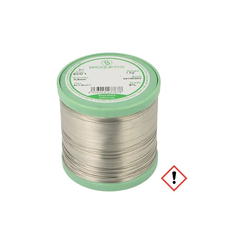 Sârmă de lipit fără plumb 0,8mm 1kg ECO 1 | Electronic-mag.ro | Componente Electronice
