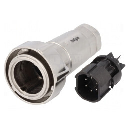 Conector Circular Mufă Tată 6 PIN Nichelat Buccaneer 7000 | Electronic-mag.ro | Componente Electronice