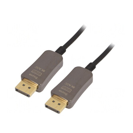 Cablu DisplayPort 1.4 Optic 15m Negru Metalic | Electronic-mag.ro | Componente Electronice