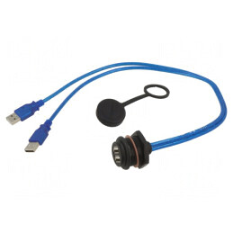Cablu-adaptor | USB A soclu x2,USB A mufă x2 | 1310 | USB 2.0 | IP67 | 1310-1035-01