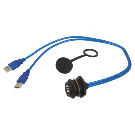 Cablu-adaptor USB A Dual 2.0 IP67 | Electronic-mag.ro | Componente Electronice