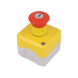 Casetă de comandă Harmony XB5 cu 1 buton ciupercă IP66 | Electronic-mag.ro | Componente Electronice