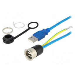 Cablu adaptor USB A - USB A, 0,5m, IP54, USB 2.0 | Electronic-mag.ro | Componente Electronice