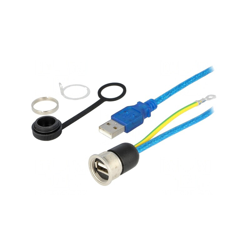 Cablu adaptor USB A - USB A, 0,5m, IP54, USB 2.0 | Electronic-mag.ro | Componente Electronice