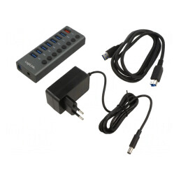 Hub USB 3.2 cu LED și Întrerupător 5Gbps | Electronic-mag.ro | Componente Electronice