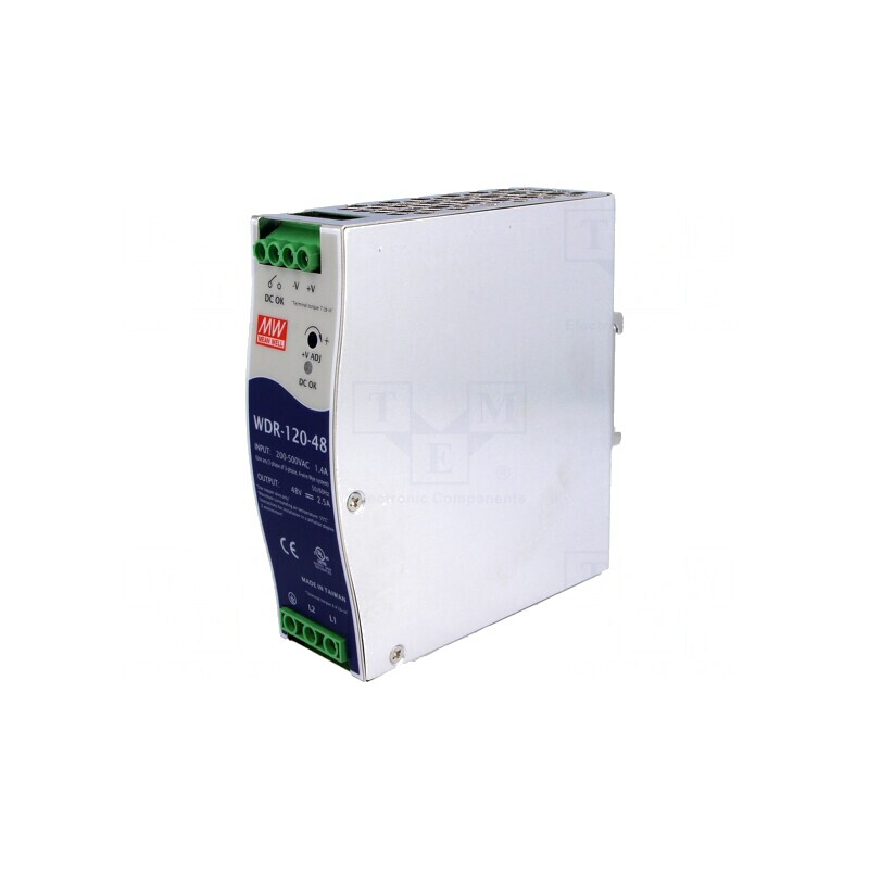 Alimentator Pulsatoriu Șină DIN 120W 48V 2.5A | Electronic-mag.ro | Componente Electronice