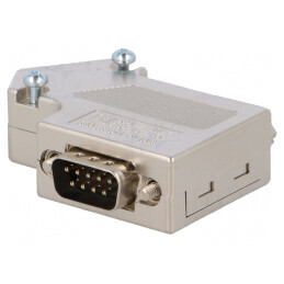 Conector D-Sub 9 PIN unghi 55° cu terminal şurub pe cablu | Electronic-mag.ro | Componente Electronice
