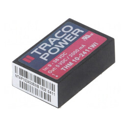 Convertor DC/DC 10W 9-36V la 5V 2000mA DIP24 THM 10-2411WI | Electronic-mag.ro | Componente Electronice
