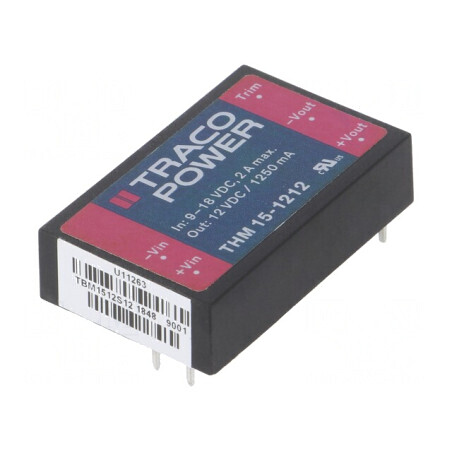 Convertor DC/DC 15W 9-18V la 12V 1250mA | Electronic-mag.ro | Componente Electronice